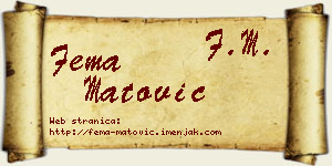 Fema Matović vizit kartica
